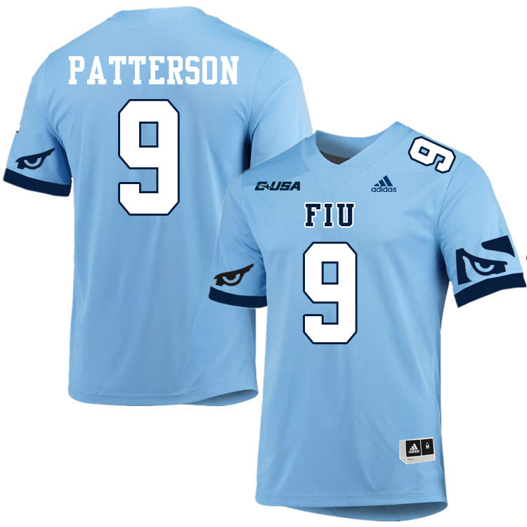 #9 Antonio Patterson FIU Jersey, Florida International University Panthers Football Jersey-Light Blu